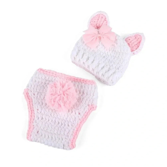 BABESIDE 2Pcs Reborn Bunny Hat and Diaper Cover for 17-20 Inch Baby Dolls - Picture 1 of 12